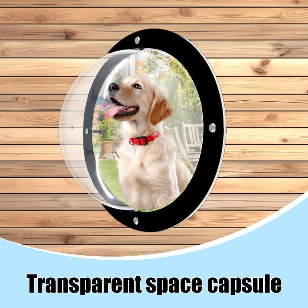 dog fence window, 12.4 inch clear pet dome, side view