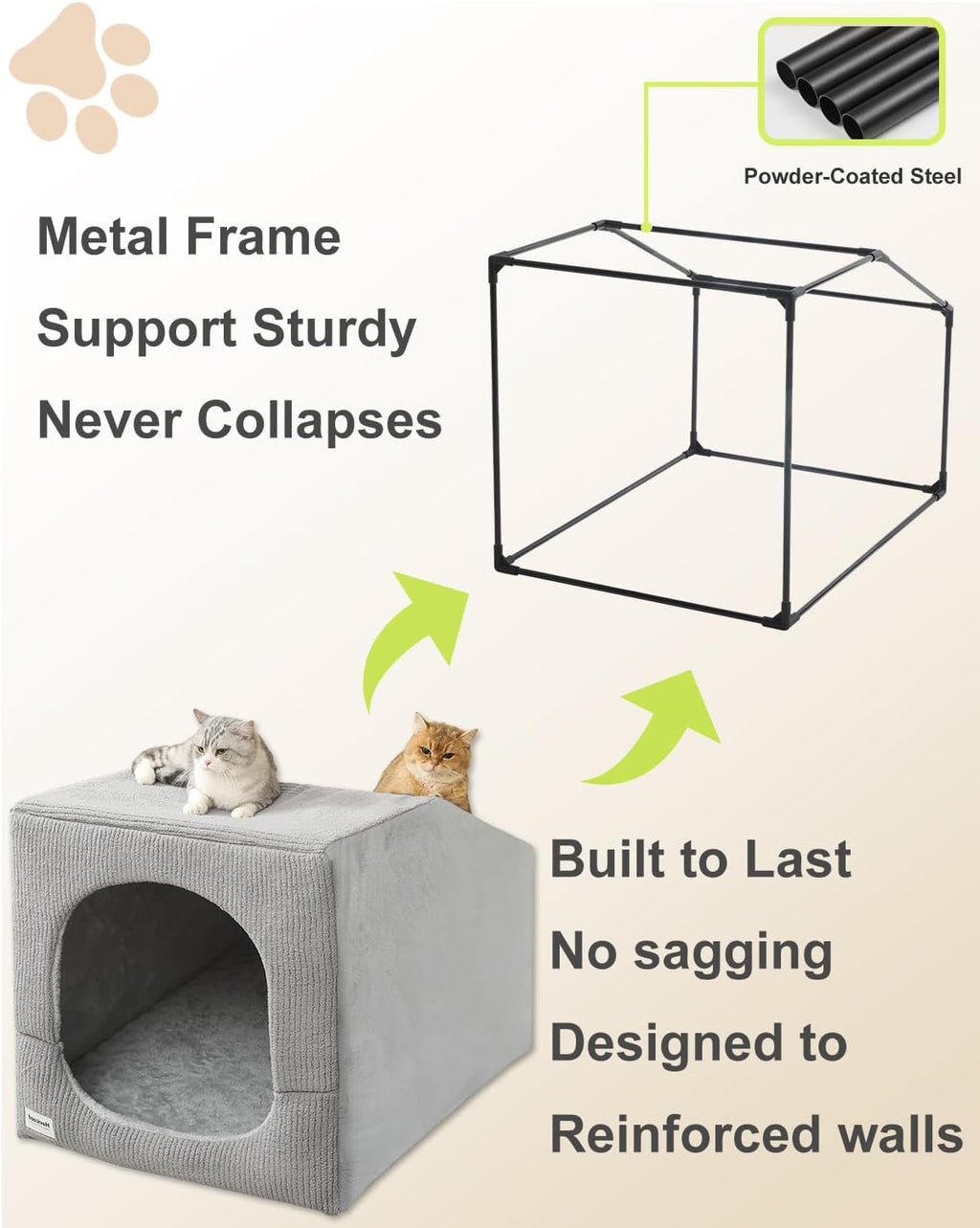hovicaed indoor dog house large sized dog tent, side view