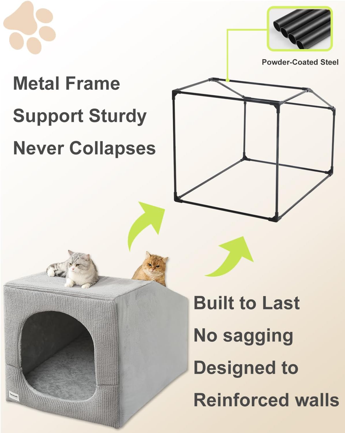 hovicaed indoor dog house large sized dog tent, side view