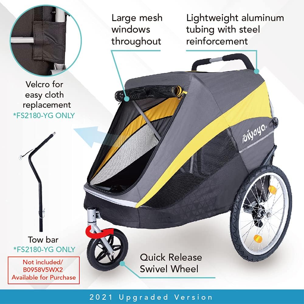 ibiyaya - hercules large dog stroller for large, close-up detail