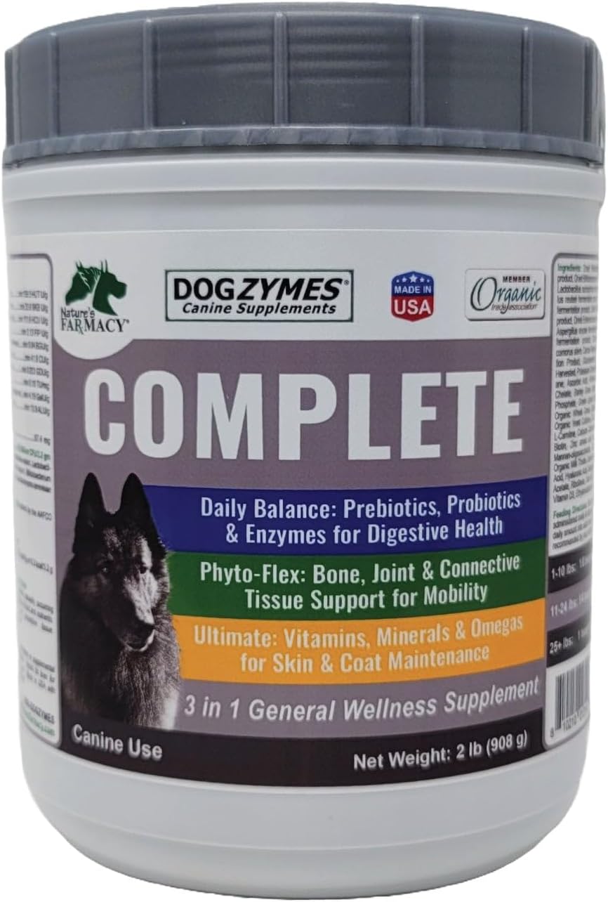 dogzymes complete - probiotics, prebiotics, glucosamine, chondroitin, msm, main product view