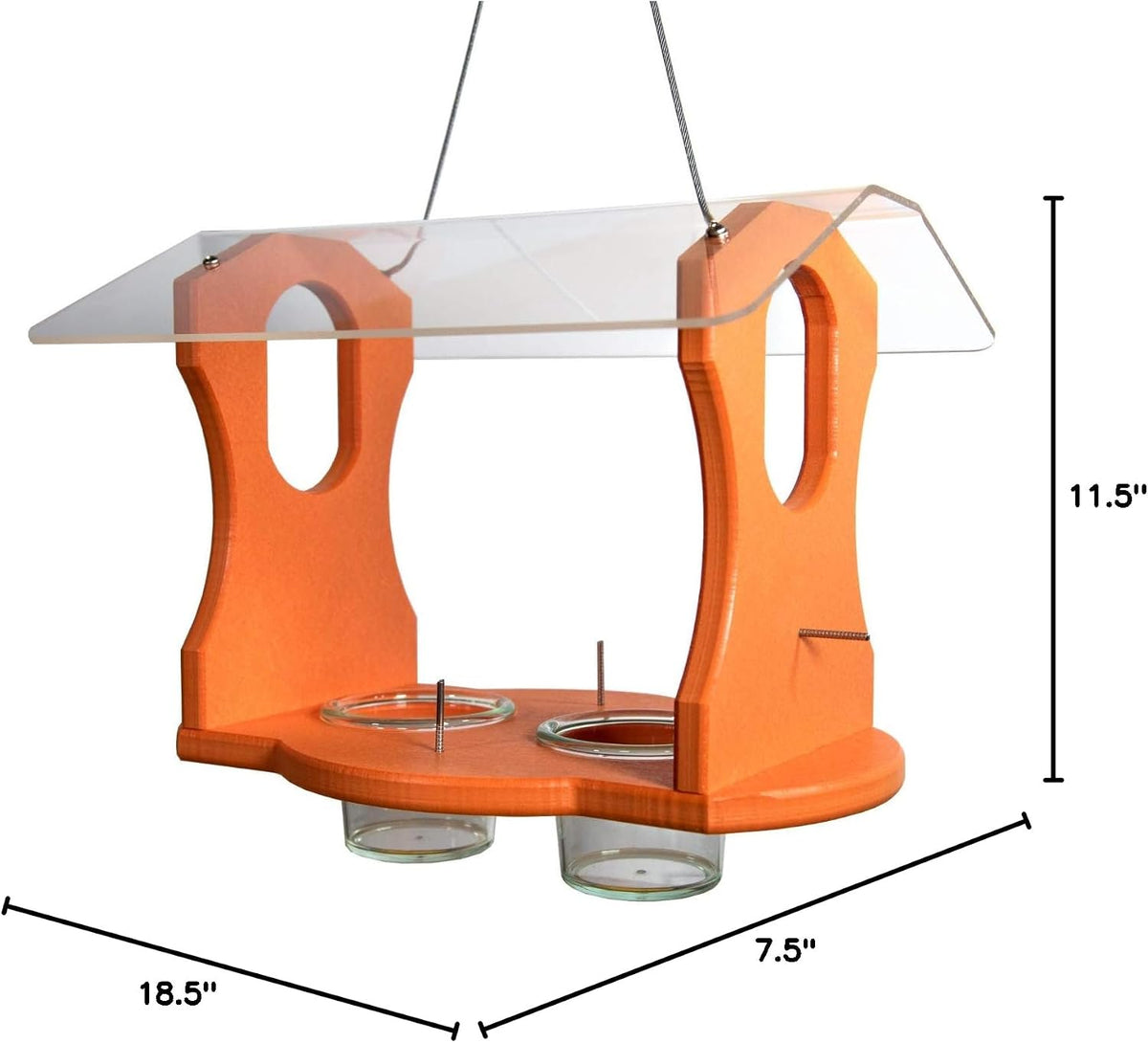 jcs wildlife oriole feeder for outdoors, recycled poly, side view