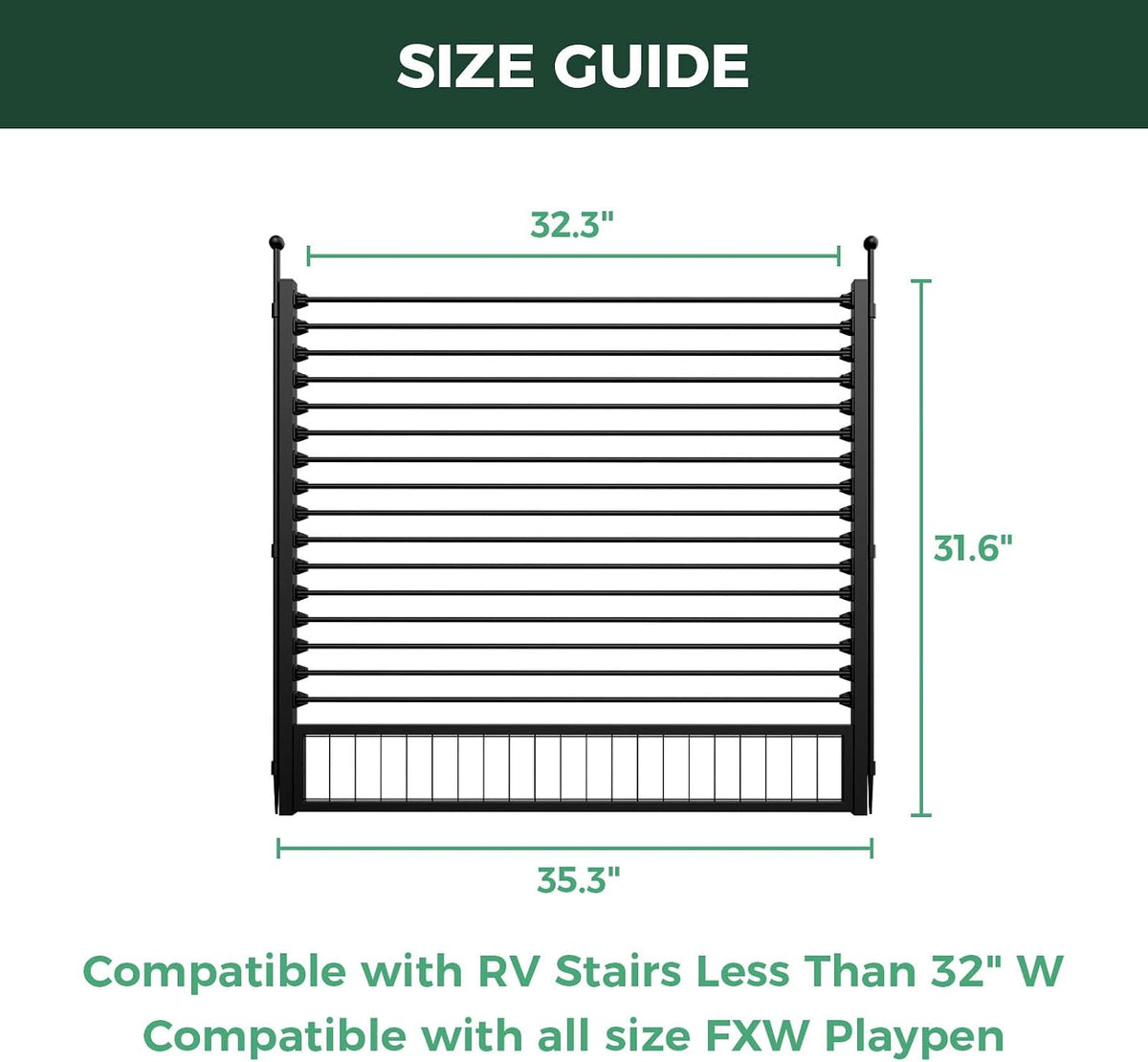 fxw rv step grid, dog barrier for rv, close-up detail