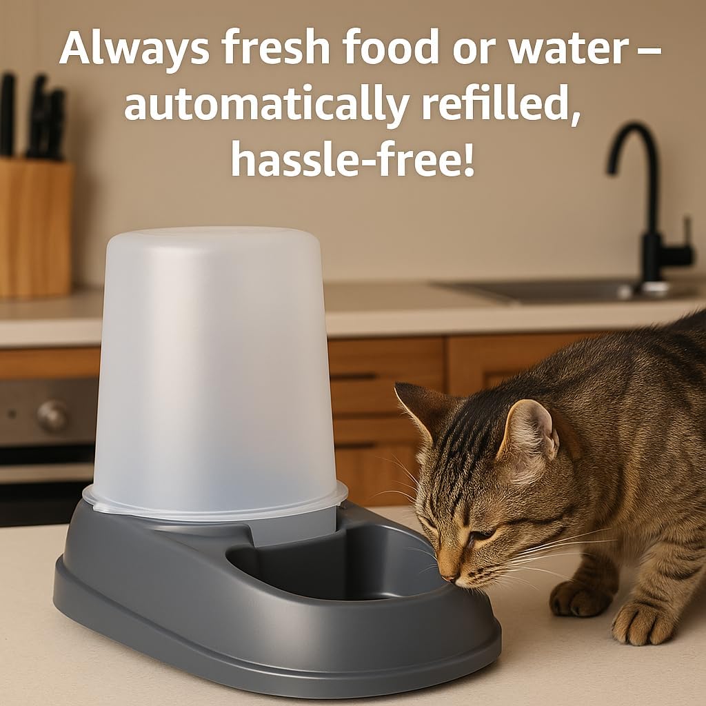 flamingo automatic pet feeder and water dispenser – shown in use