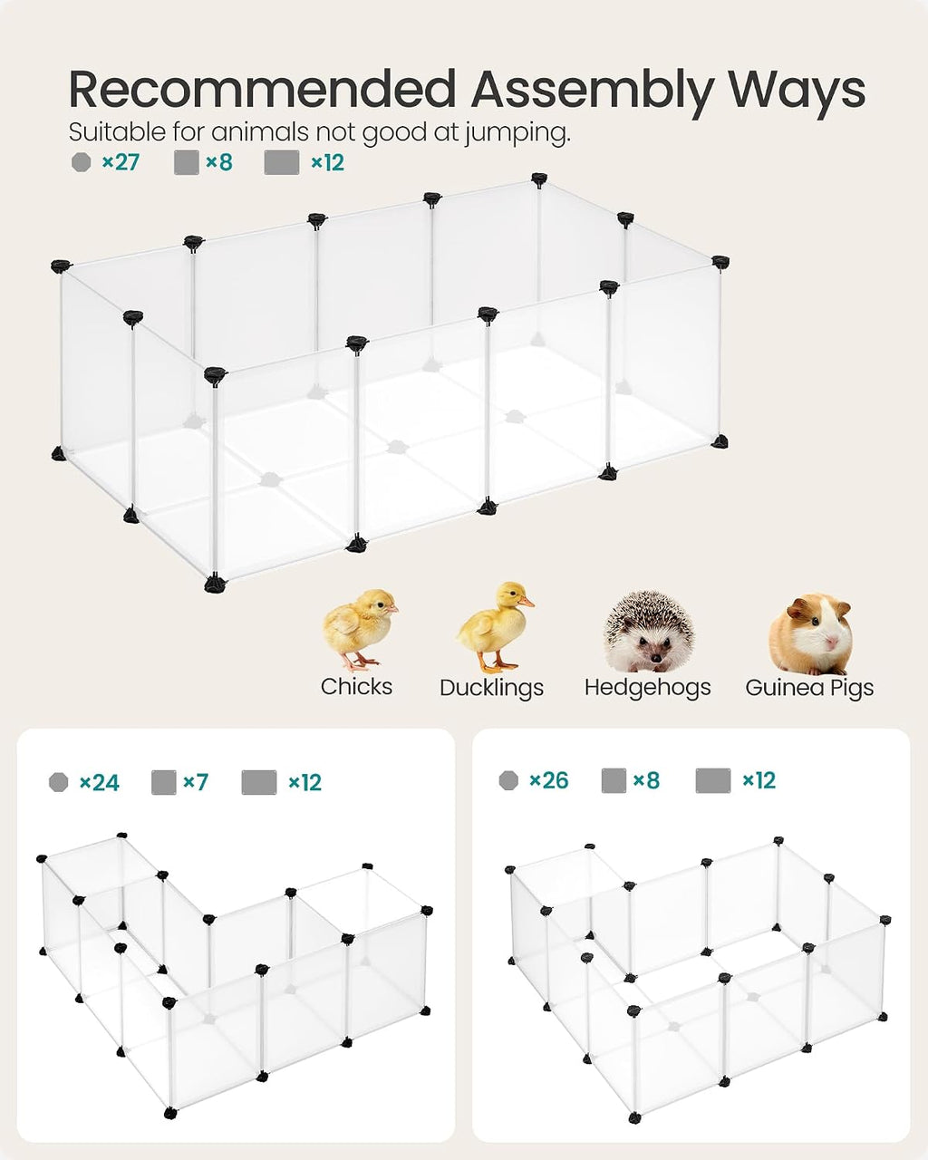 songmics pet playpen with floor, small animal playpen, close-up detail