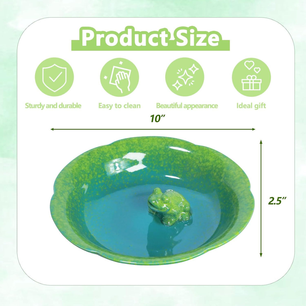 10" w ceramic bird bath bowl,bird bath for, close-up detail