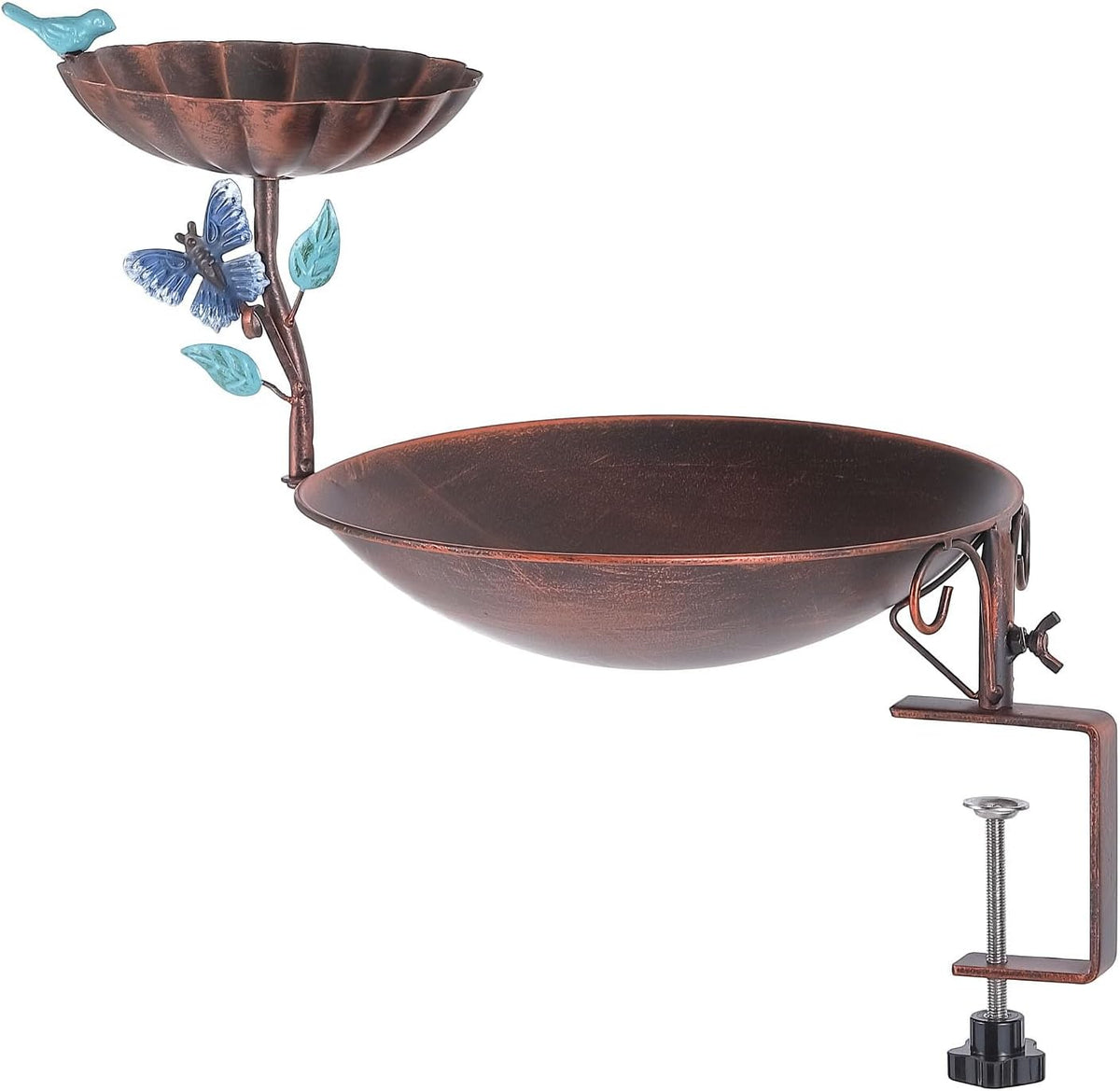 deck mounted bird bath and feeder for balcony, main product view
