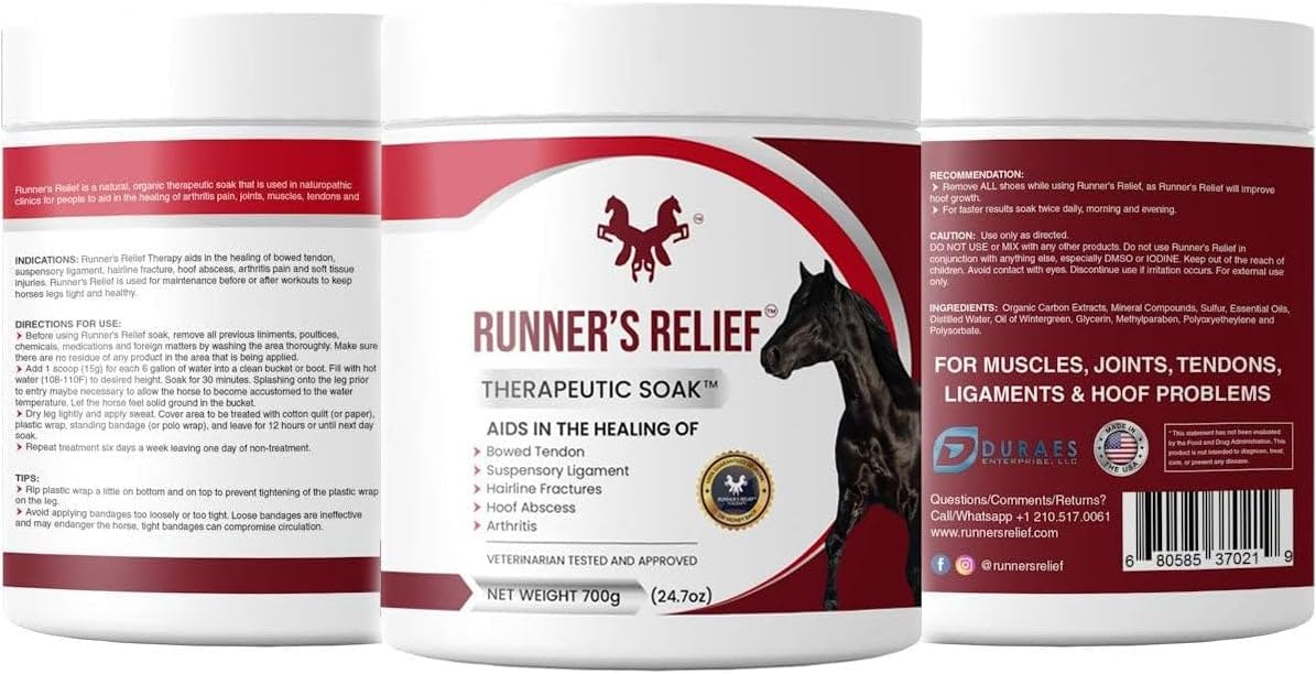 runner's relief therapeutic soak | treatment for bowed shown in use