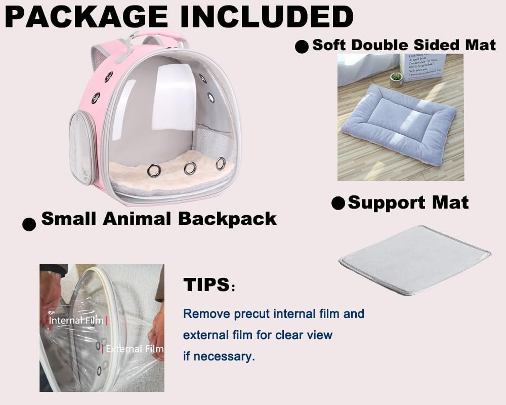 portable small animal backpack travel breathable pet carrier showing dimensions