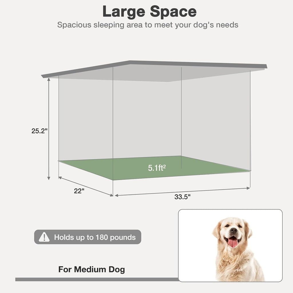 heated dog house for outside with heating pad showing dimensions