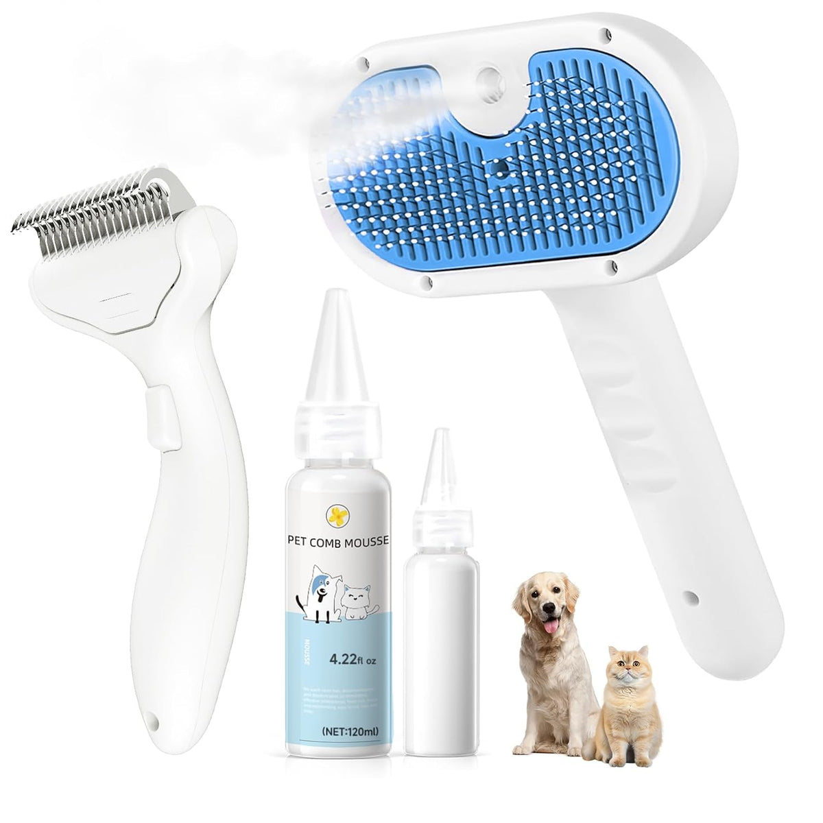 pet steam brush for dog, cat & dog, main product view
