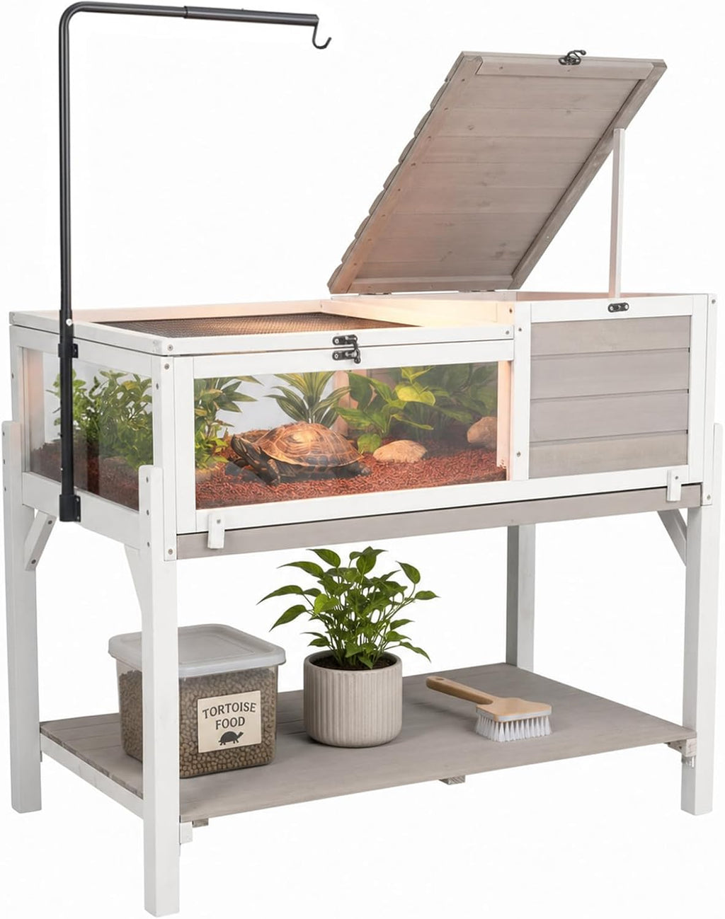 large tortoise enclosure with adjustable lamp stand and, main product view