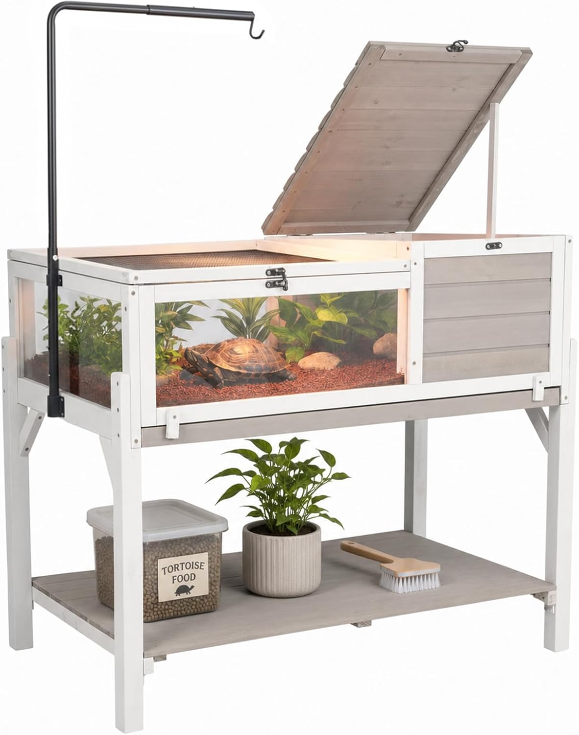 large tortoise enclosure with adjustable lamp stand and, main product view