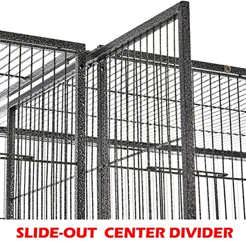 extra large double flight bird wrought iron double, side view