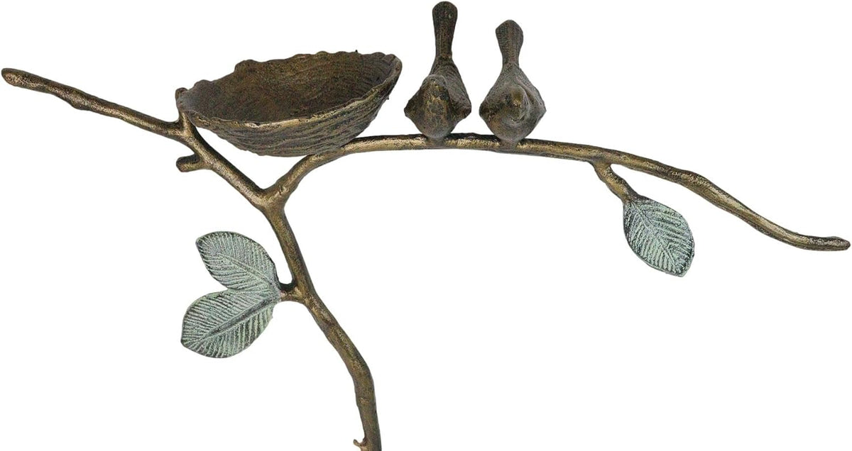 ebros gift romantic pair of lovebirds by nest, side view