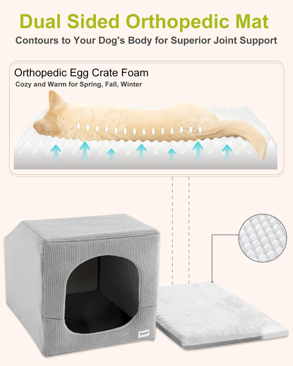 hovicaed indoor dog house large sized dog tent, close-up detail
