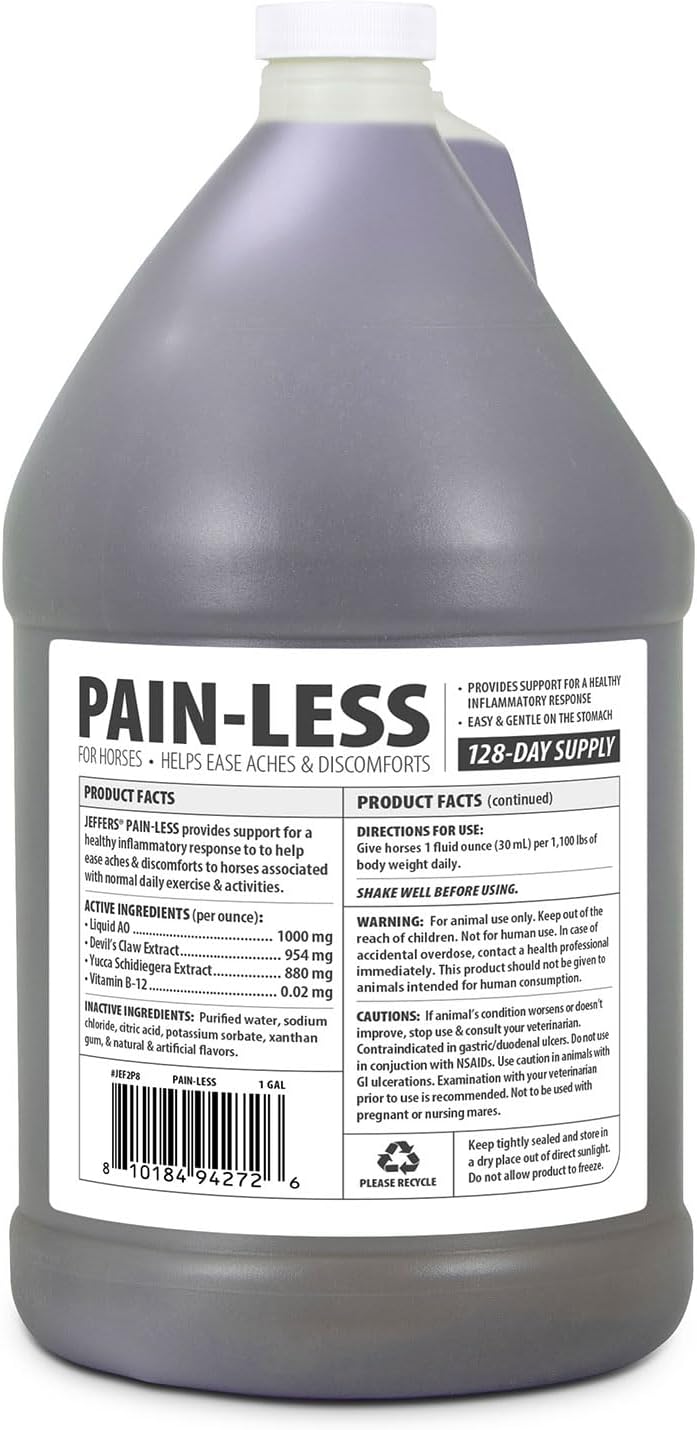 jeffers equine pain less liquid horse supplement – shown in use