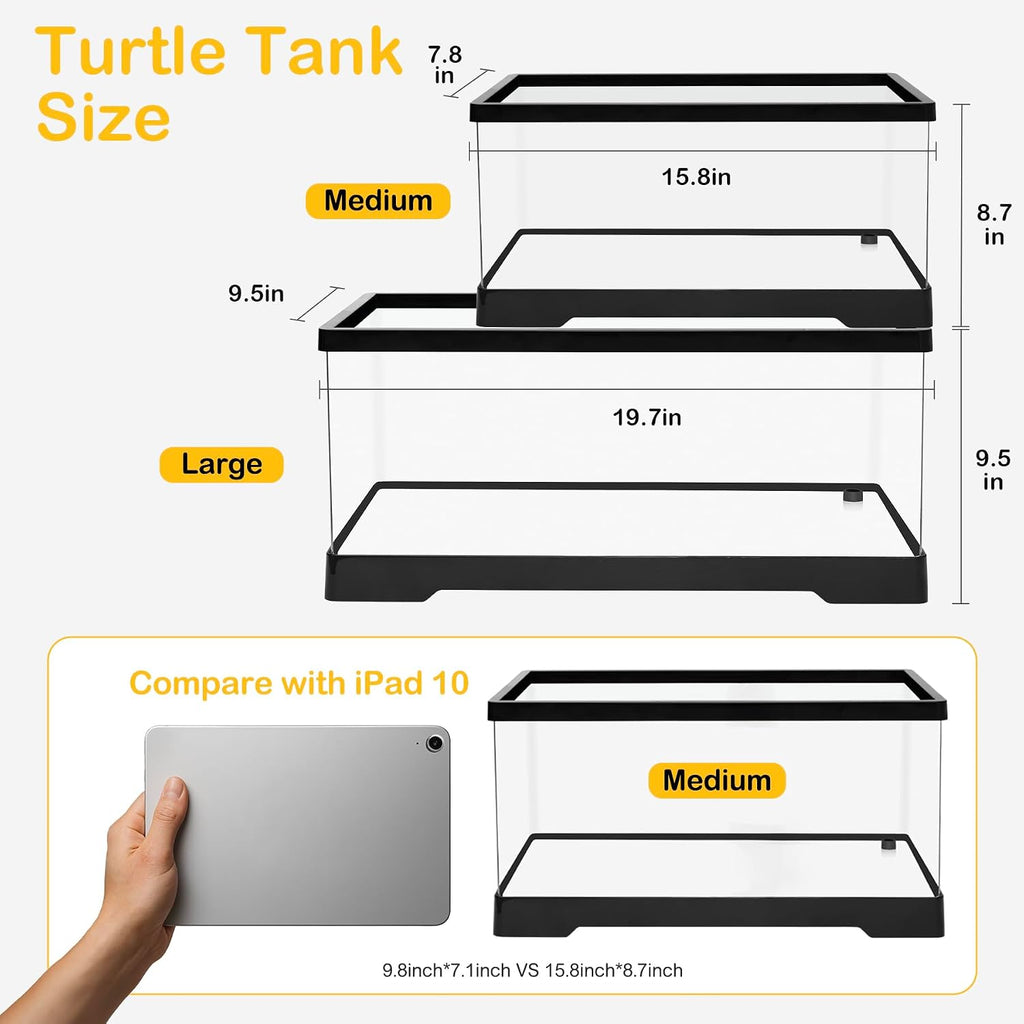 turtle tank starter kit,4.6 gal 15.8 x 7.8 shown in use