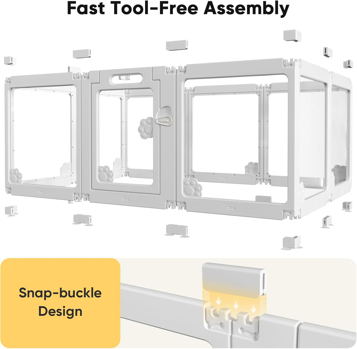 24” acrylic clear dog play pen indoors 8 shown in use