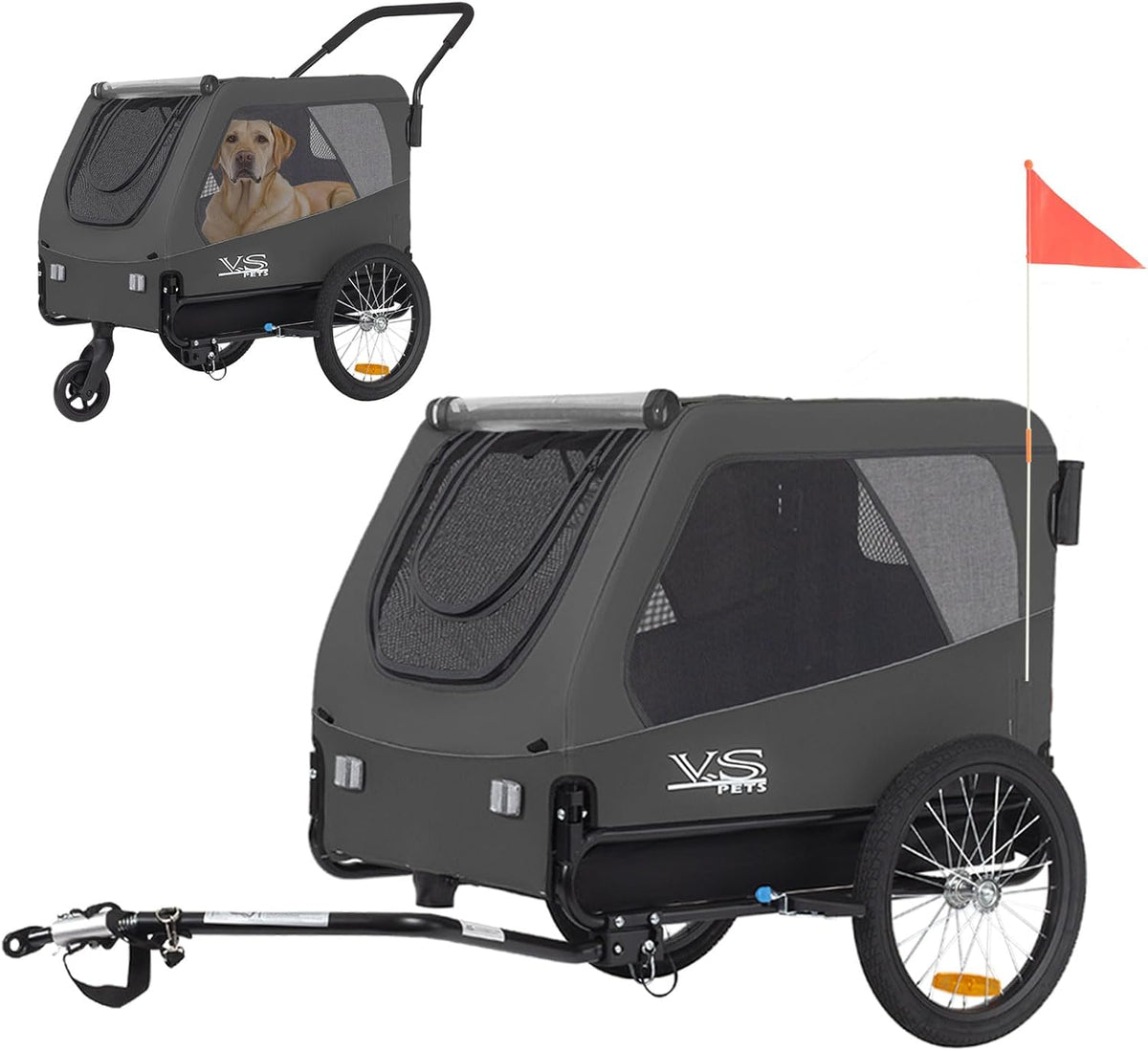 tiggo veelar sports pets large dog bike trailer shown in use