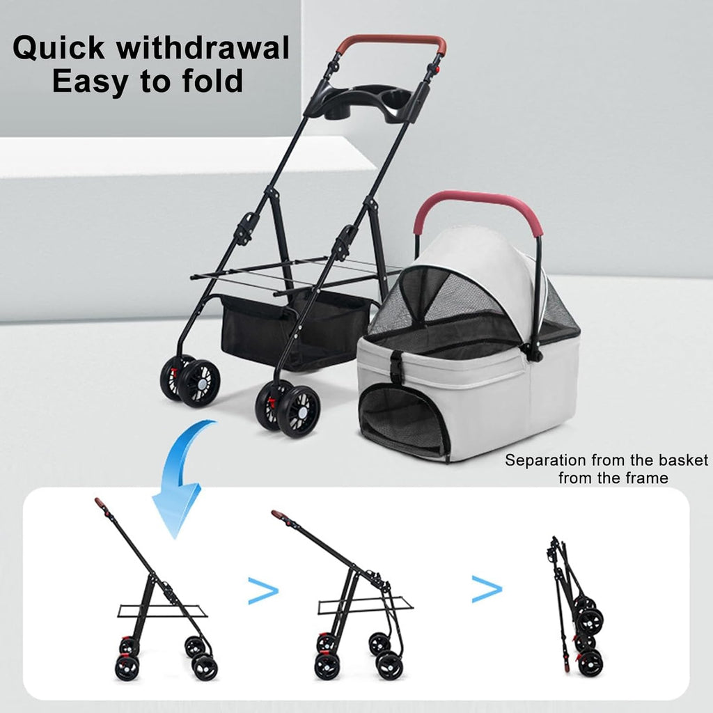 pet stroller-folding 4 wheels cat/dog stroller for medium on a desk or shelf