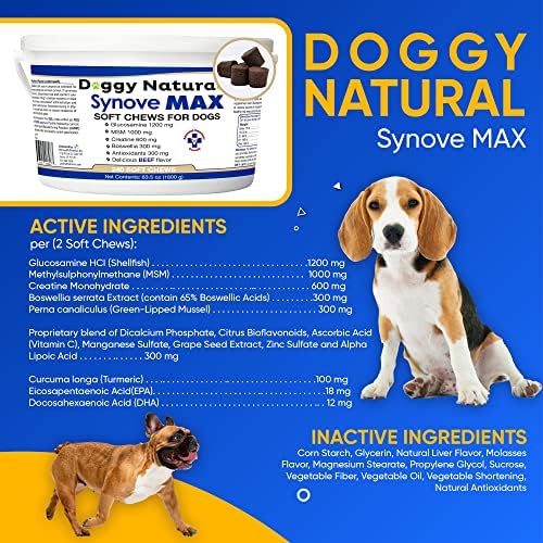 synove max soft chews for dogs (240 count) shown in use