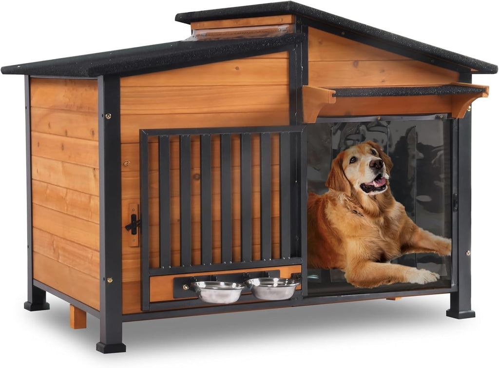 gutinneen large dog house outdoor weatherproof dog kennel, main product view