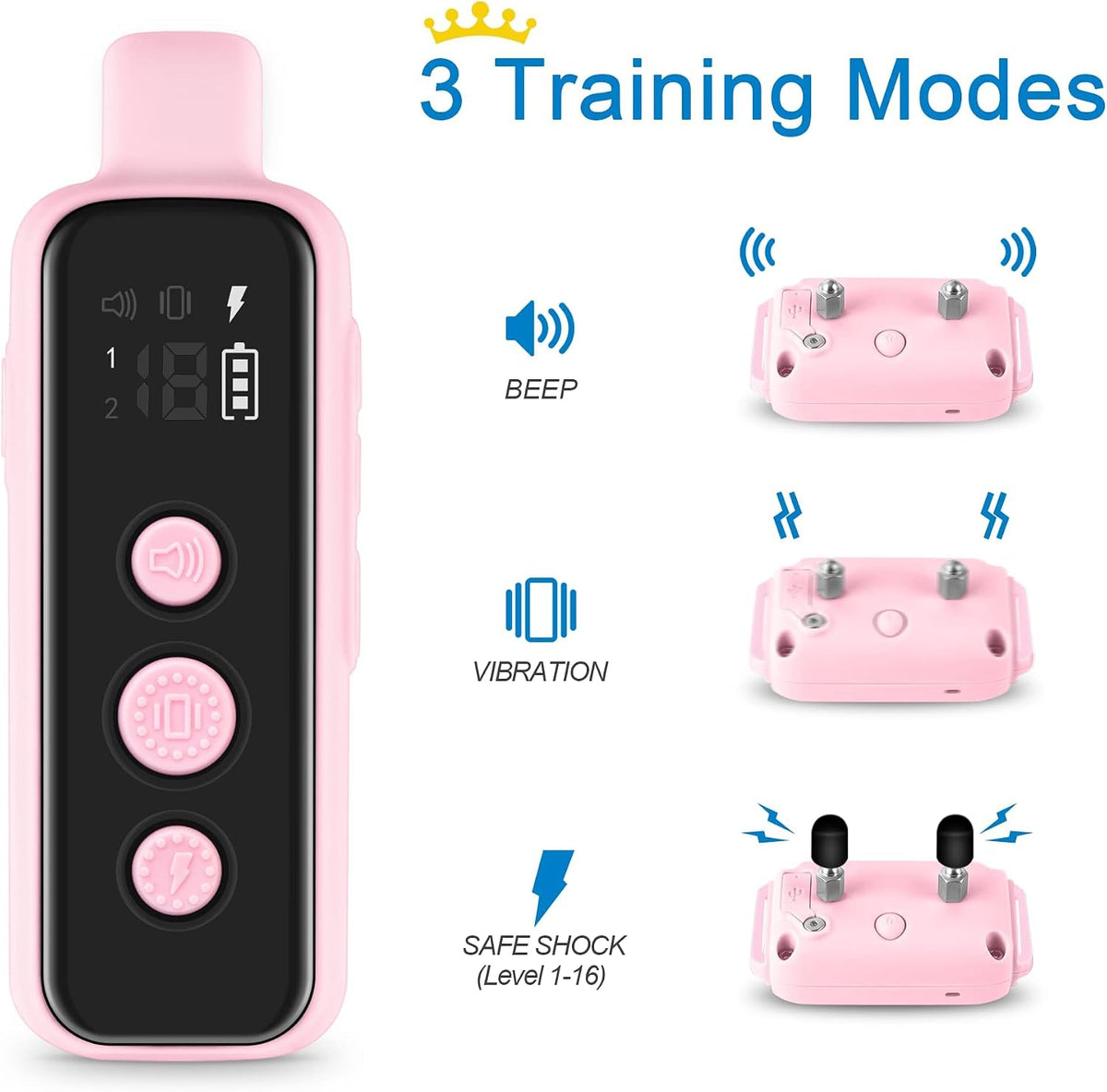 bousnic dog shock collar for 2 dogs shown in use