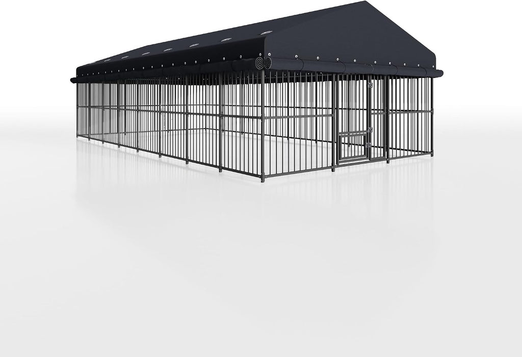 10x20x6.5 ft large dog kennel, outdoor dog enclosure, view 9