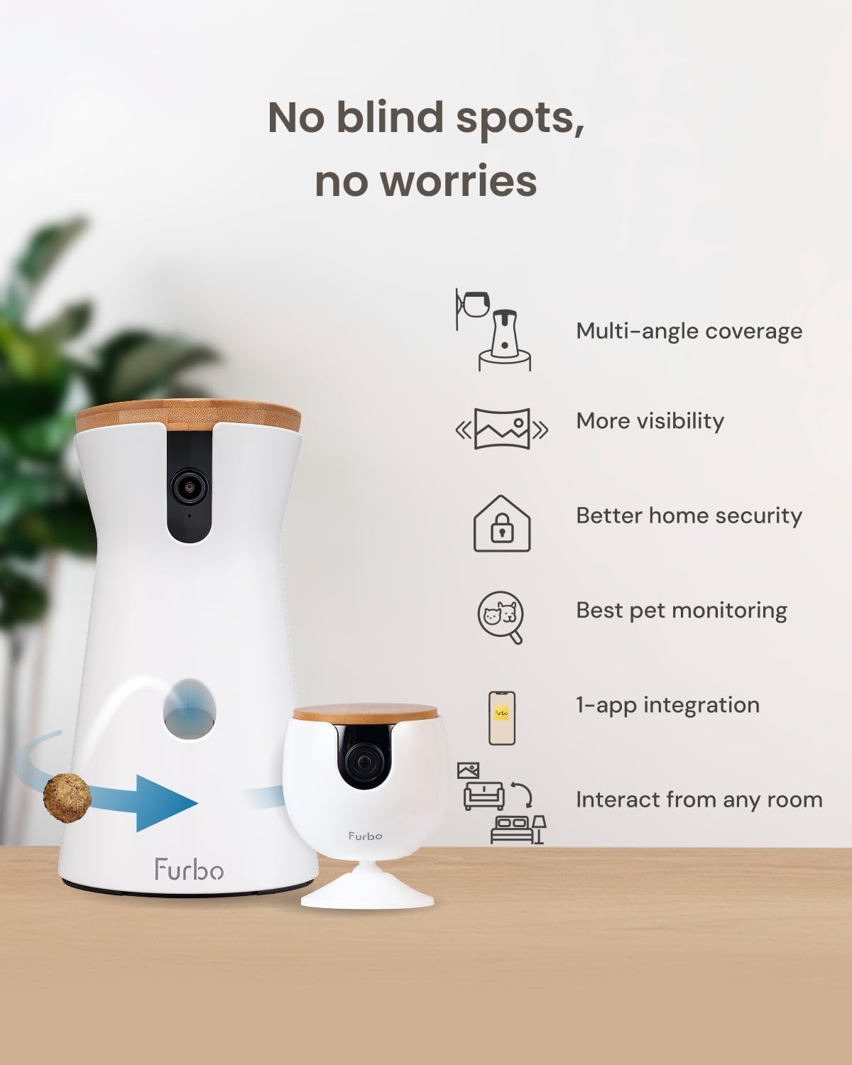 furbo 360° dog camera + mini [new subscription showing dimensions
