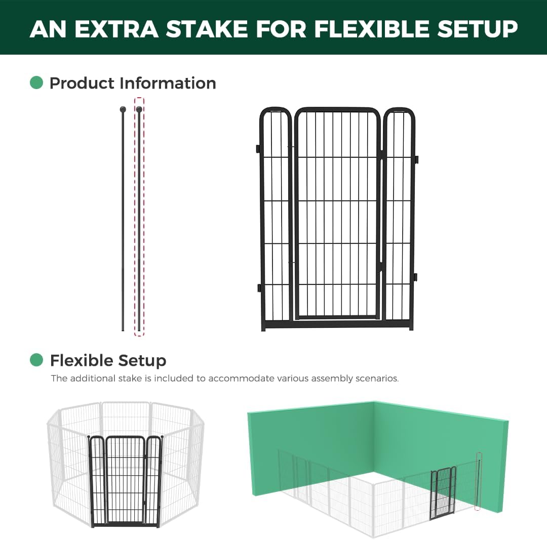 fxw add-on gate panel for indoor dog playpen, side view
