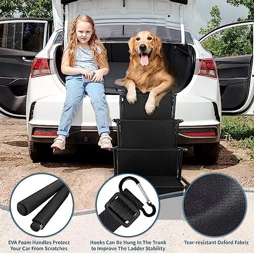 dog car ramp large dogs portable aluminum foldable showing dimensions