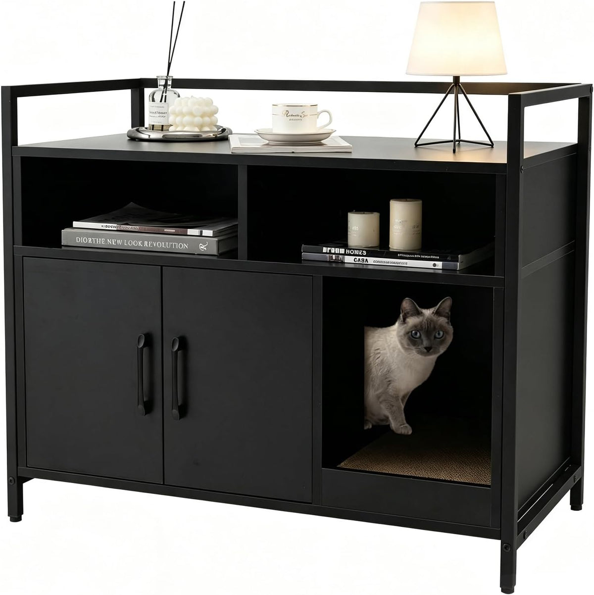 giantex cat litter box enclosure, hidden cat cabinet, main product view