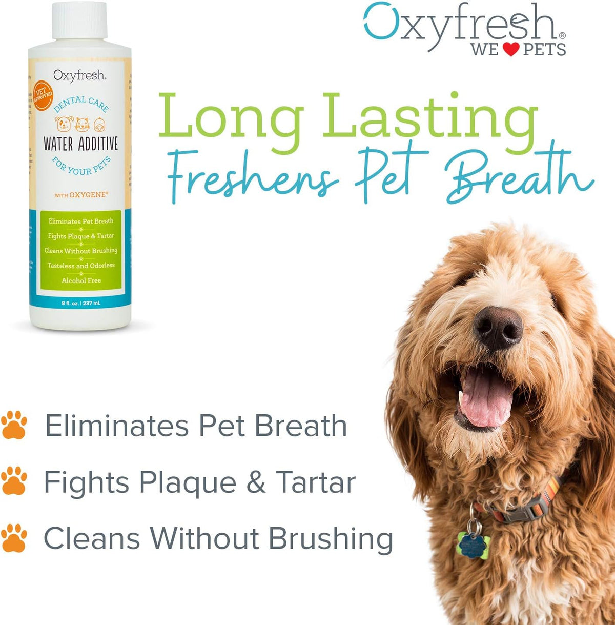 oxyfresh premium pet dental care solution pet water shown in use
