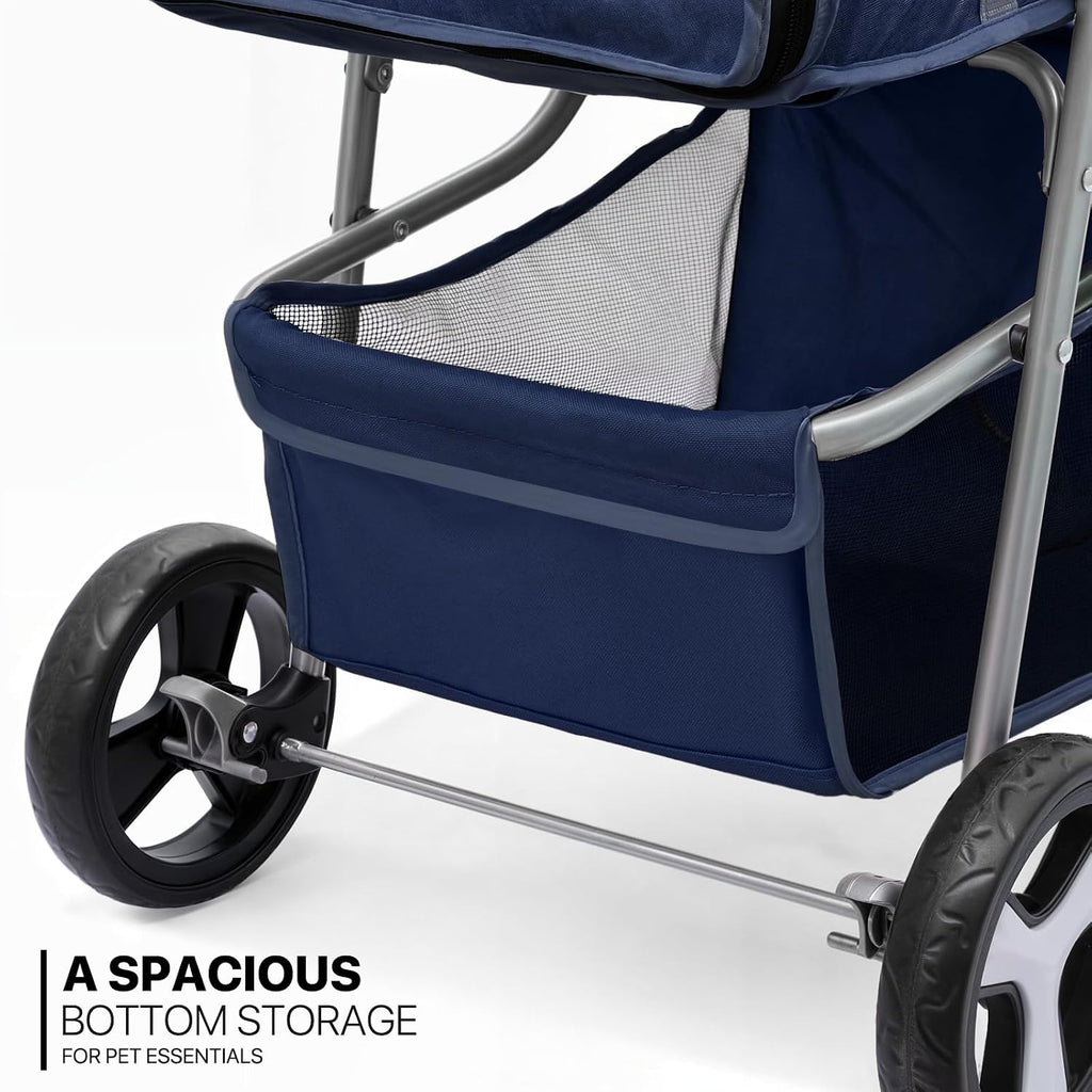 monibloom pet stroller for small/medium dogs and cats, front angle view