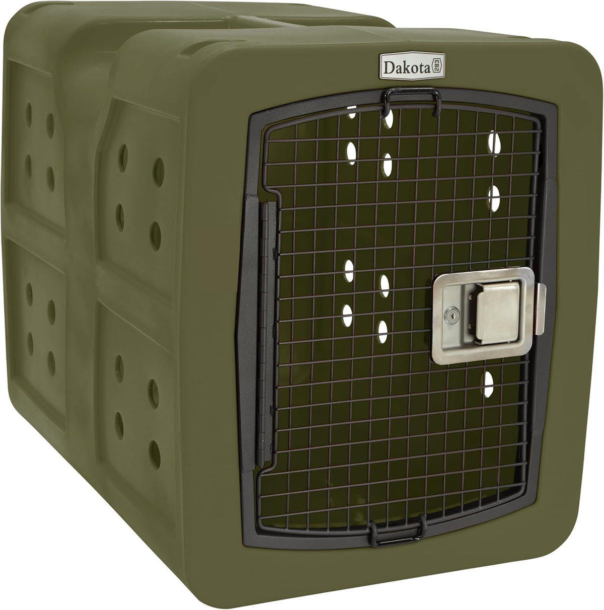dakota283 g3 portable high-security framed dog kennel, olive, main product view