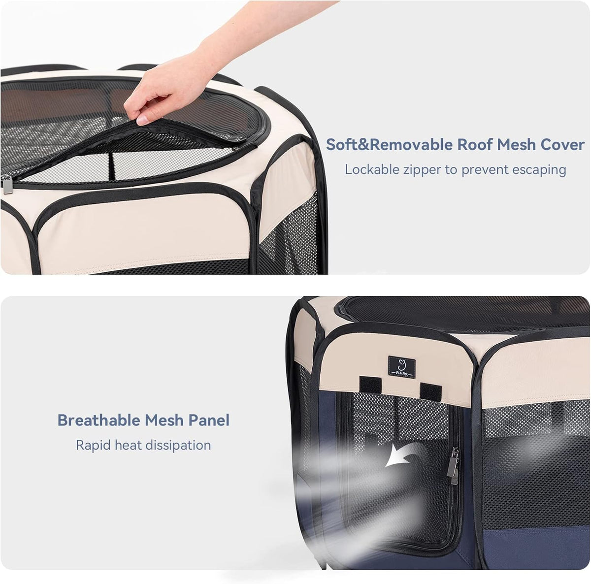 a 4 pet 49-in portable dog playpen for, close-up detail