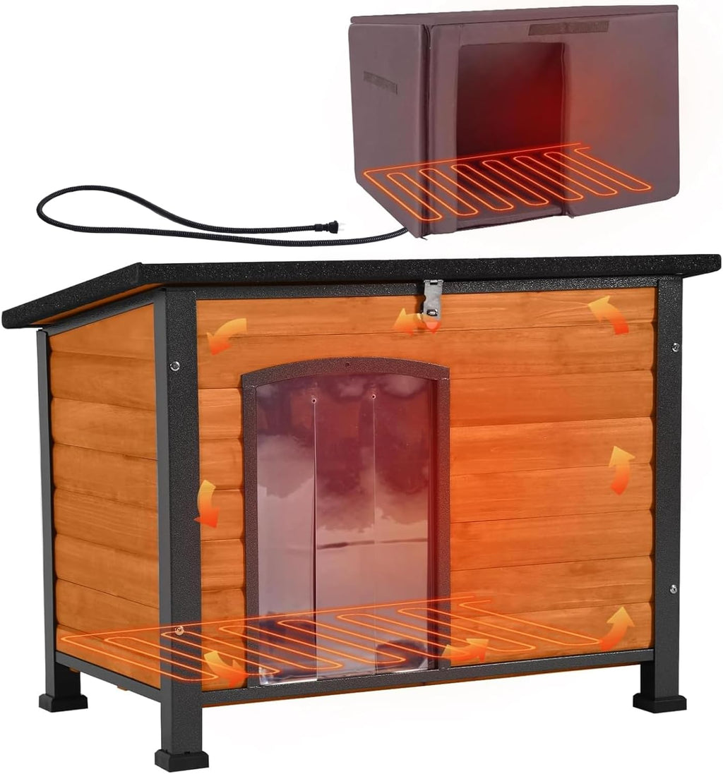 aivituvin heated dog house outdoor with heating pad, main product view