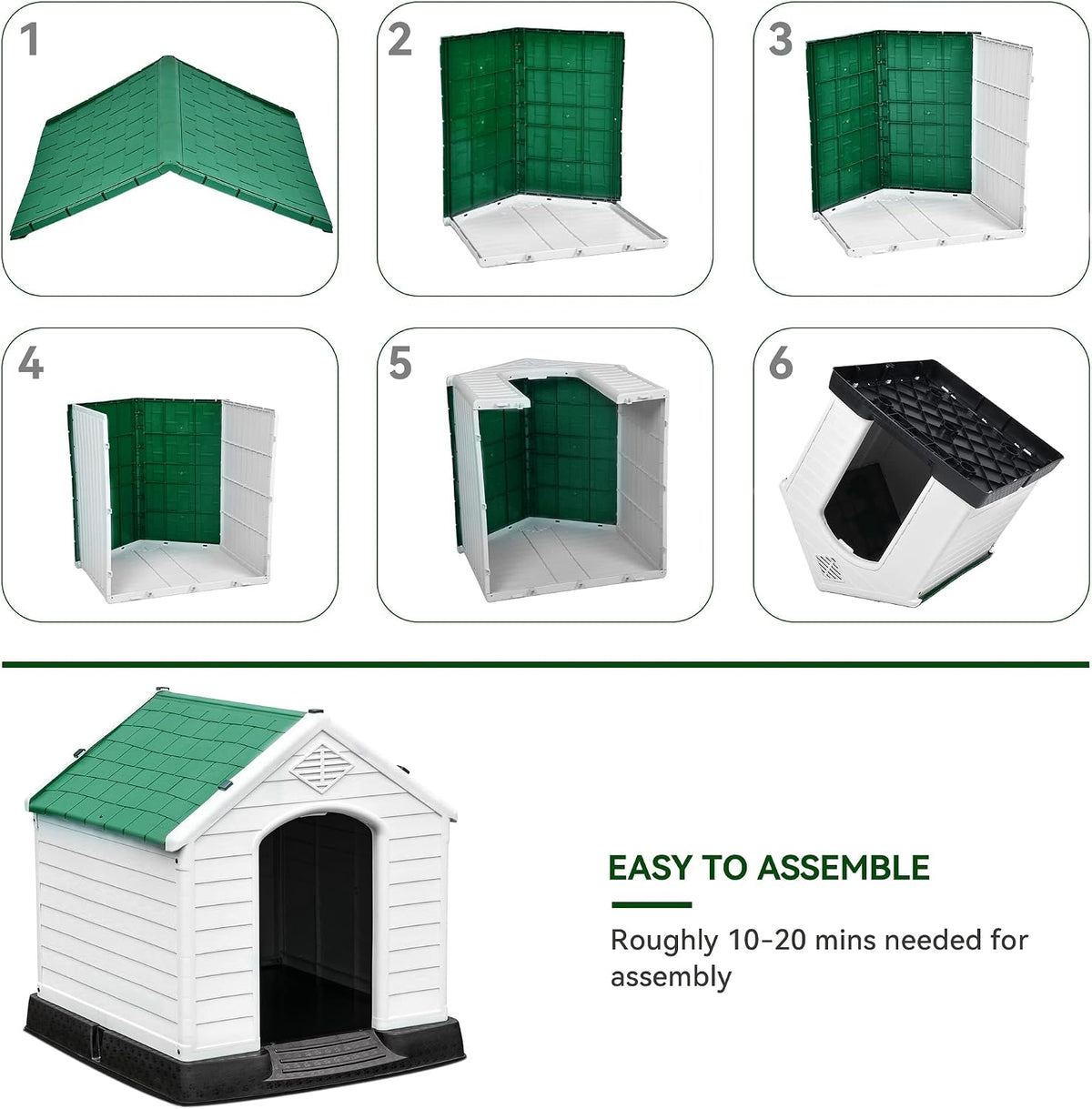yitahome plastic dog house, waterproof indoor outdoor doghouse on a desk or shelf