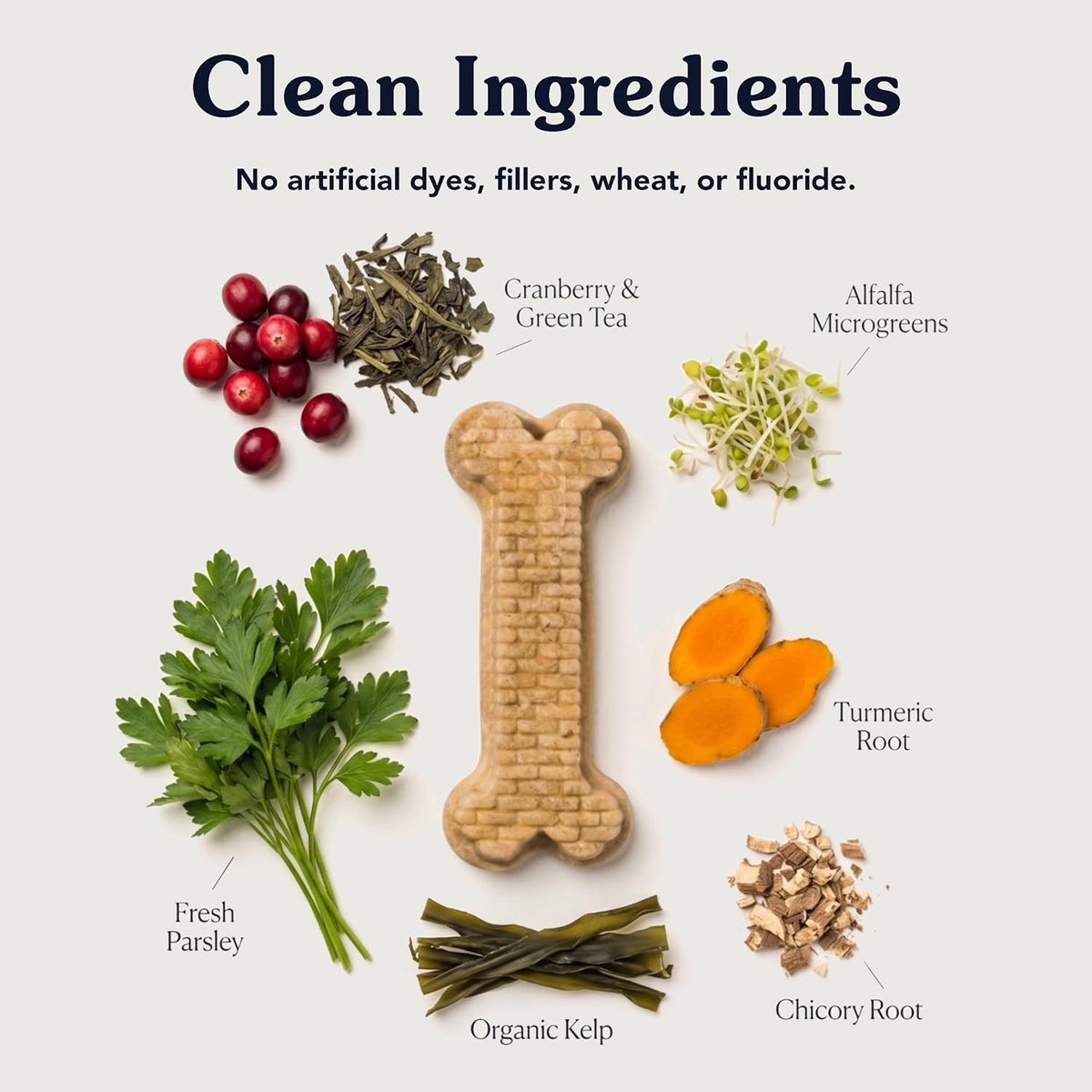 arterra dental chews for small dogs with nano-hydroxyapatite showing dimensions