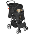 pet stroller for dogs, black 4 wheels cat, main product view