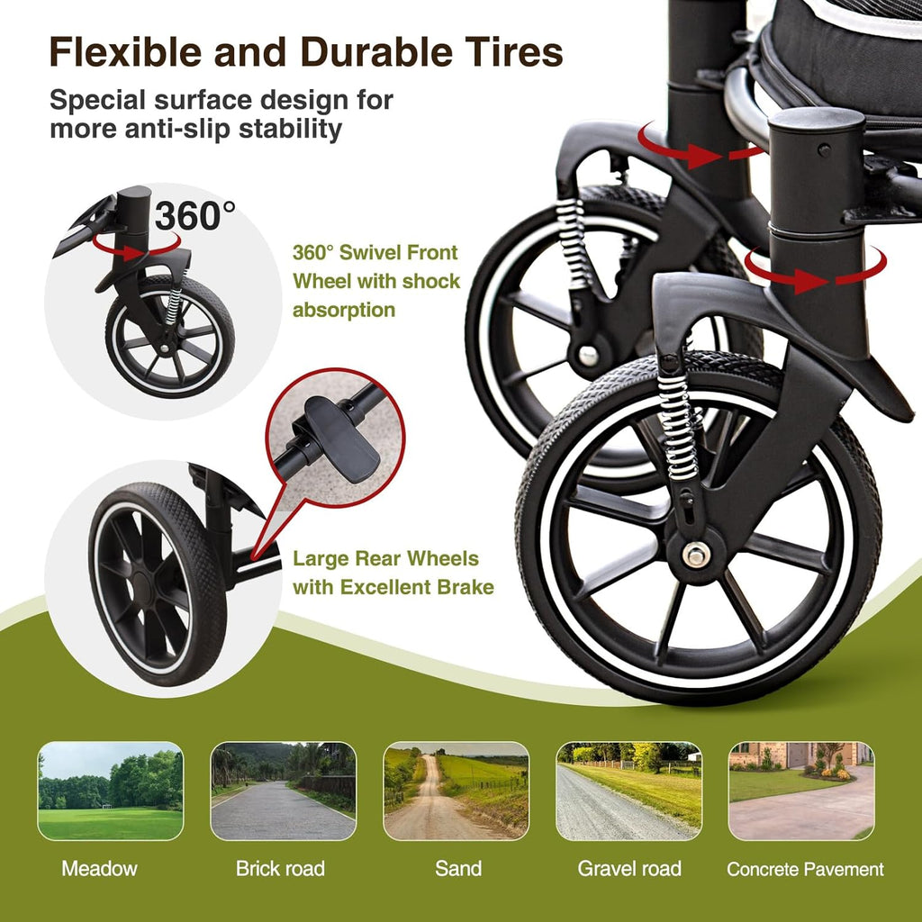 dog stroller for medium/large dogs one-click folding, extra, package contents