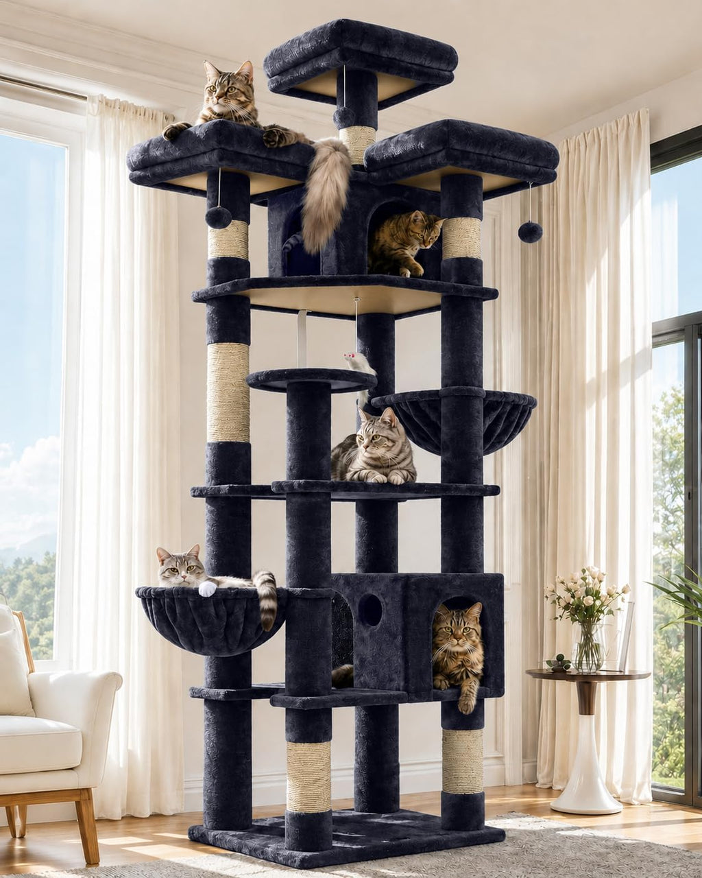 globlazer cat tree tower for multiple adult cats, main product view