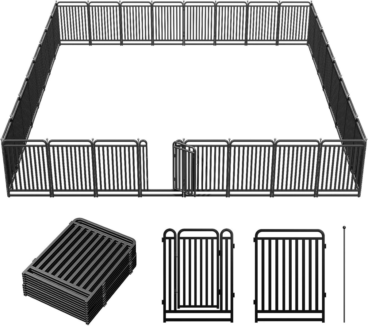 thickened metal tube dog playpen outdoor, low threshold, main product view