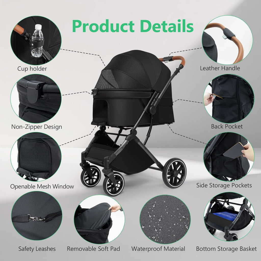 pet stroller for small/medium dogs & cats up, view 9