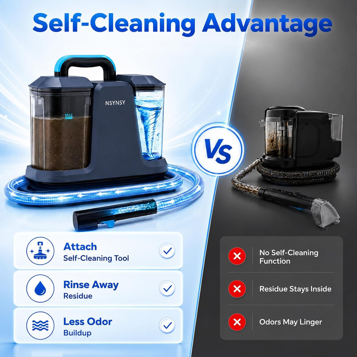 portable carpet upholstery cleaner for furniture, pet stains, close-up detail