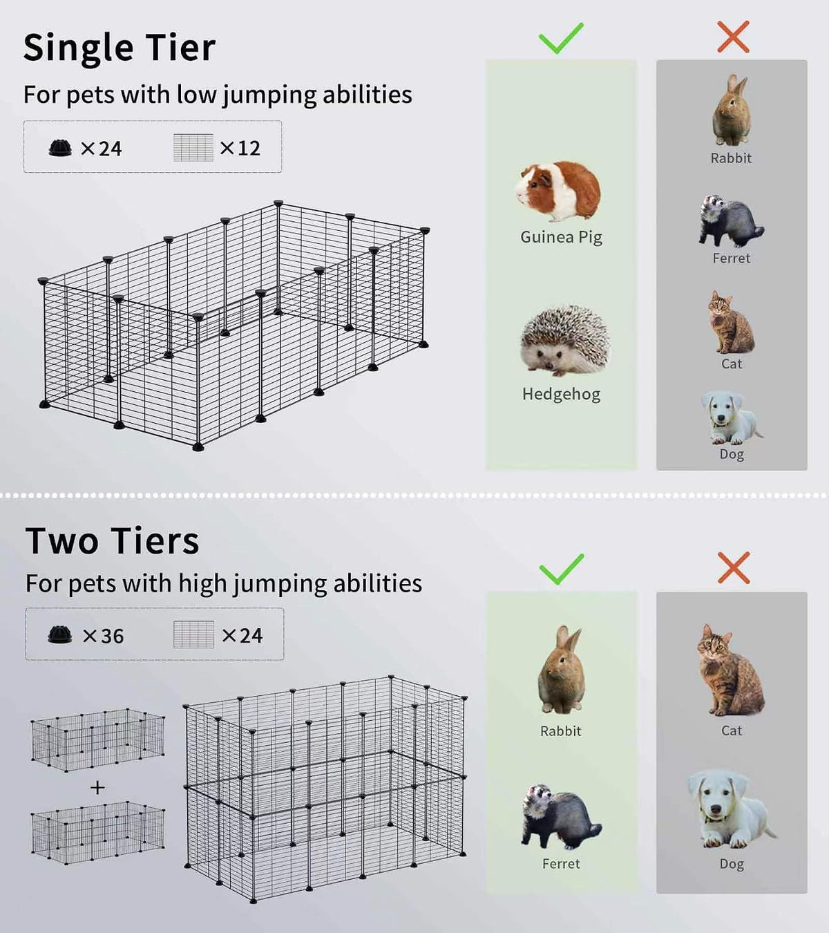 luriva small animal playpen, guinea pig cages, pet, side view