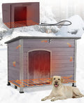 heated dog house for outside with heating pad, main product view