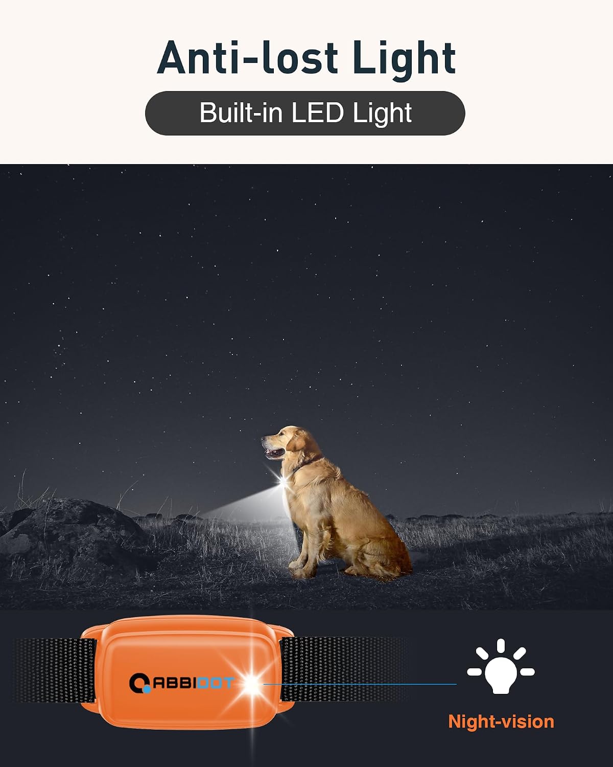 abbidot shock collar for 2 dogs, 3300 ft showing dimensions