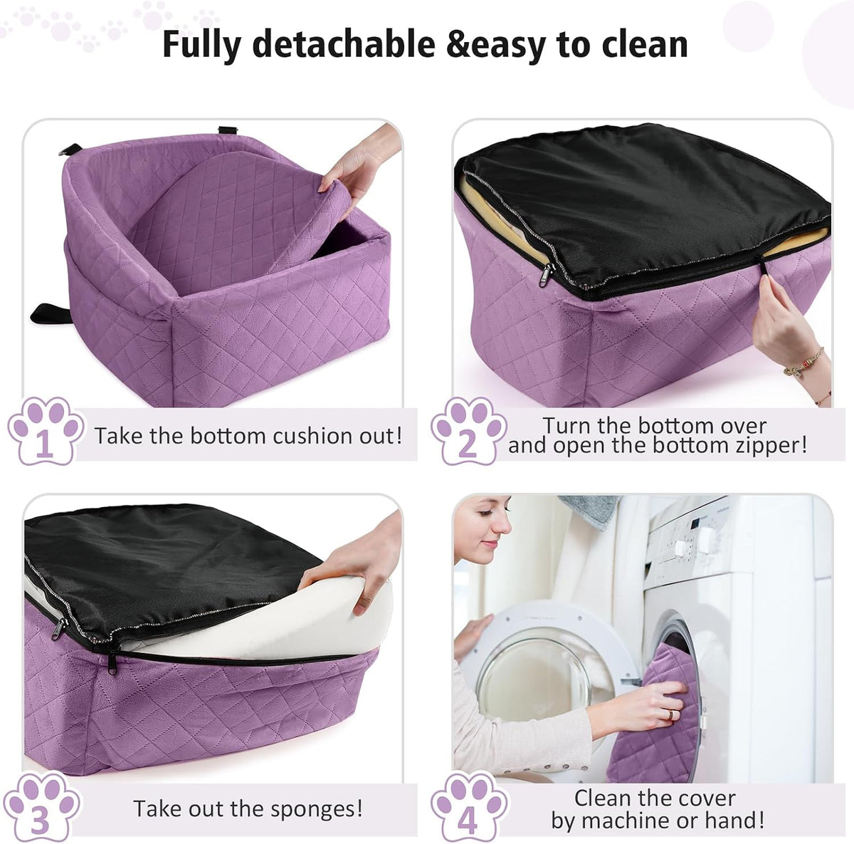 neezukar dog car seat for small medium dogs,detachable showing dimensions